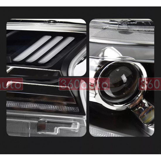 Передние фары на Ford Ranger 2016-2021 FULL LED стиль Mustang