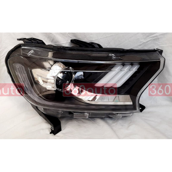 Передние фары на Ford Ranger 2016-2021 FULL LED стиль Mustang