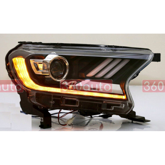 Передние фары на Ford Ranger 2016-2021 FULL LED стиль Mustang