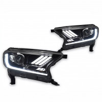Передні фари на Ford Ranger 2016-2021 FULL LED  стиль Mustang