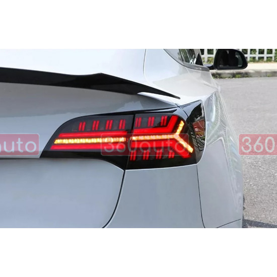 Задние фонари на Tesla Model 3 2017-2022 LED Smoke Type стиль WH