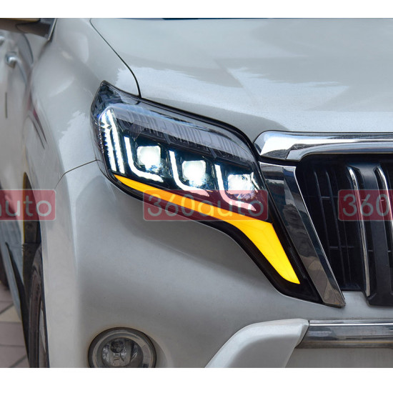 Передние фары Toyota Land Cruiser Prado 2013-2017 FULL LED стиль Lexus тип NS
