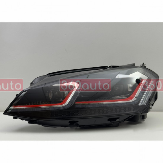 Передние фары на Volkswagen Golf 7 2013-2017 FULL LED стиль GTI 7.5 вместо штатных галогеновых фар