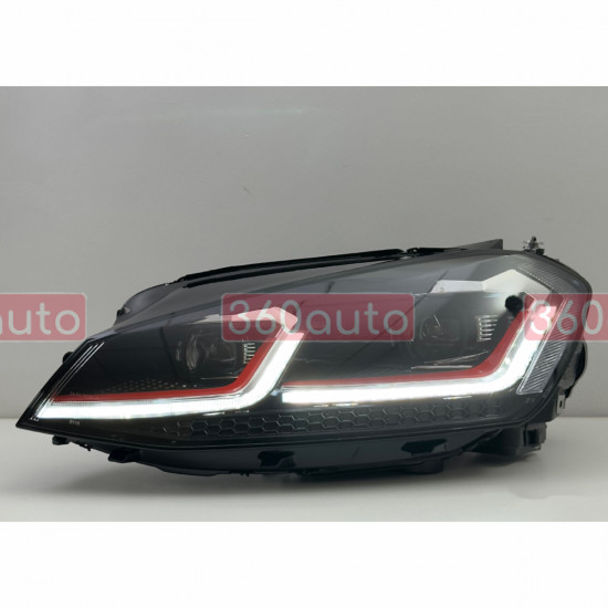 Передние фары на Volkswagen Golf 7 2013-2017 FULL LED стиль GTI 7.5 вместо штатных галогеновых фар