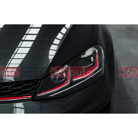 Передние фары на Volkswagen Golf 7 2013-2017 FULL LED стиль GTI 7.5 вместо штатных галогеновых фар