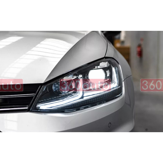 Передние фары на Volkswagen Golf 7 2013-2017 FULL LED стиль 7.5 вместо штатных галогеновых фар