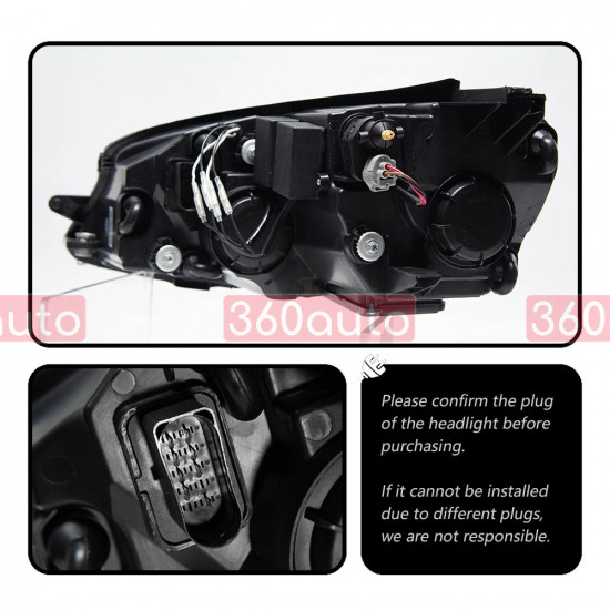 Передние фары на Volkswagen Golf 7 2013-2017 FULL LED стиль 7.5 вместо штатных галогеновых фар