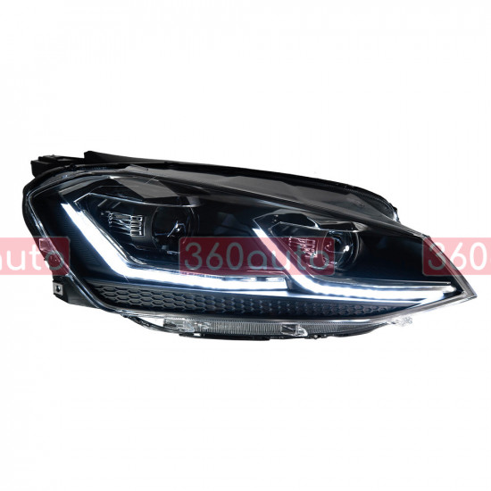 Передние фары на Volkswagen Golf 7 2013-2017 FULL LED стиль 7.5 вместо штатных галогеновых фар
