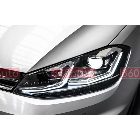 Передние фары на Volkswagen Golf 7 2013-2017 FULL LED стиль 7.5 вместо штатных галогеновых фар