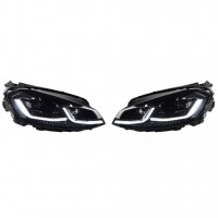 Передние фары на Volkswagen Golf 7.5 2017-2015 FULL LED вместо штатных галогеновых фар