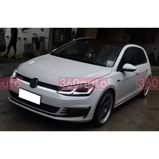 Передние фары на Volkswagen Golf 7.5 2017-2015 FULL LED вместо штатных галогеновых фар
