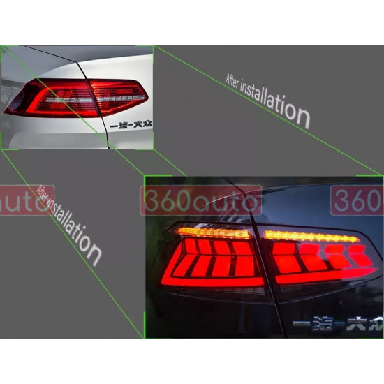 Задние фонари на Volkswagen Passat B8 2014-2020 Sedan LED красный стиль CP