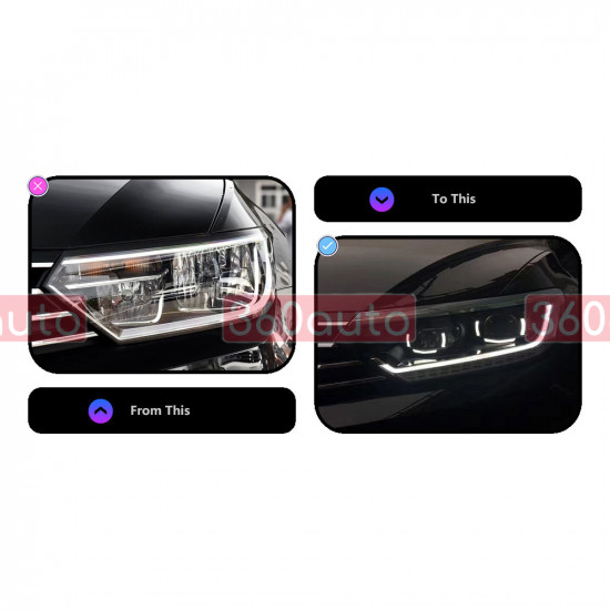 Передние фары на Volkswagen Passat B8 2014-FULL LED вместо штатных галогеновых фар
