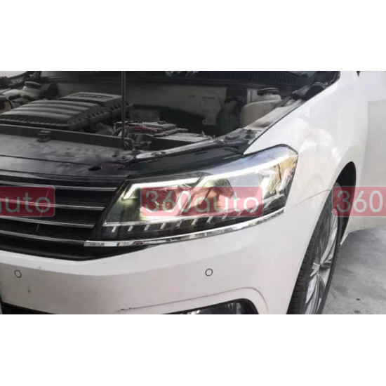 Передние фары на Volkswagen Passat B7 USA 2011-2015 FULL LED вместо штатных галогеновых фар