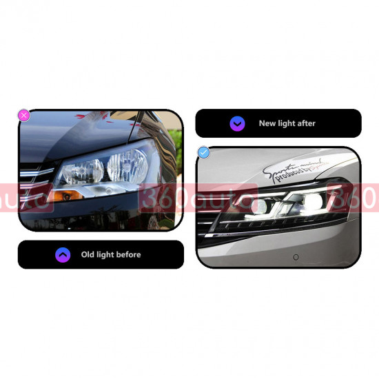 Передние фары на Volkswagen Passat B7 USA 2011-2015 FULL LED вместо штатных галогеновых фар