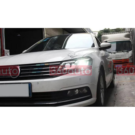 Передние фары на Volkswagen Passat B7 USA 2011-2015 FULL LED вместо штатных галогеновых фар