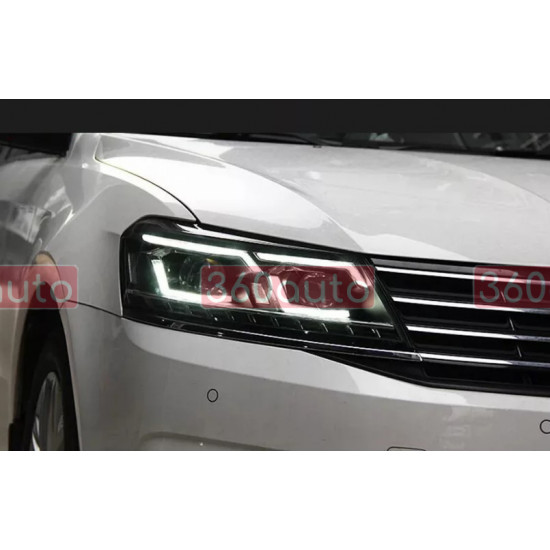 Передние фары на Volkswagen Passat B7 USA 2011-2015 FULL LED вместо штатных галогеновых фар