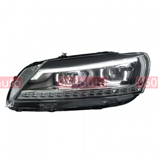 Передние фары на Volkswagen Passat B7 USA 2011-2015 Xenon стиль B8 вместо штатных галогеновых фар