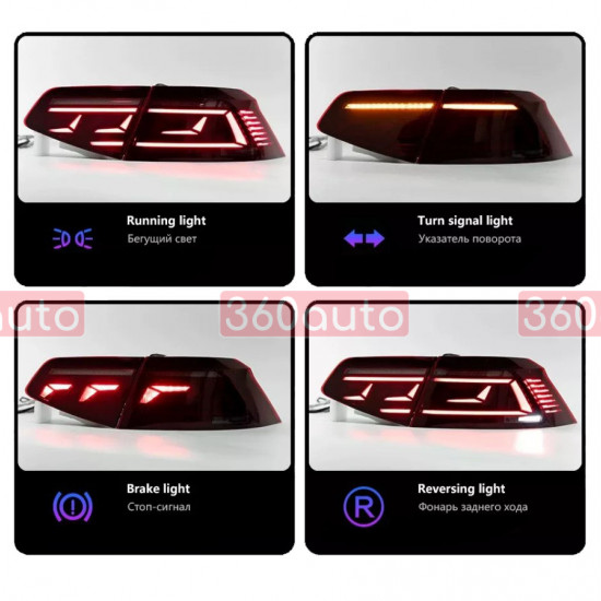 Задние фонари на Volkswagen Passat B8 2014-2020 Sedan LED стиль B8,5 2020+