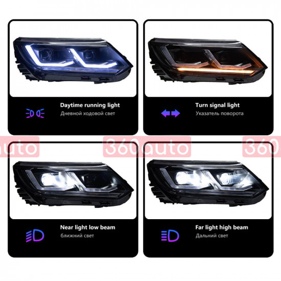 Передние фары на Volkswagen Tiguan 2012-2015 FULL LED стиль TLZ