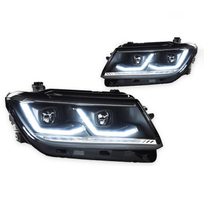 Передние фары на Volkswagen Tiguan 2015-2020 черные Full LED 2020 look