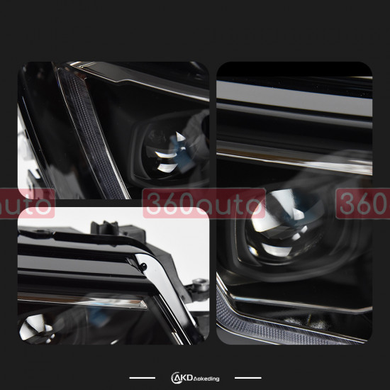 Передние фары на Volkswagen Tiguan 2015-2020 черные Full LED 2020 look