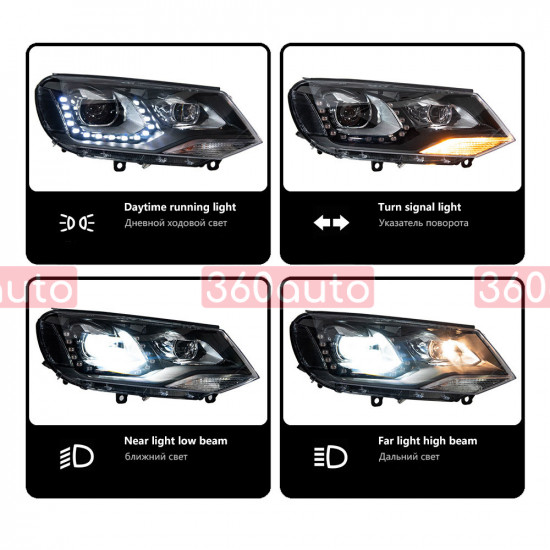 Передние фары на Volkswagen Touareg 2010-2014 Xenon взамен галогена