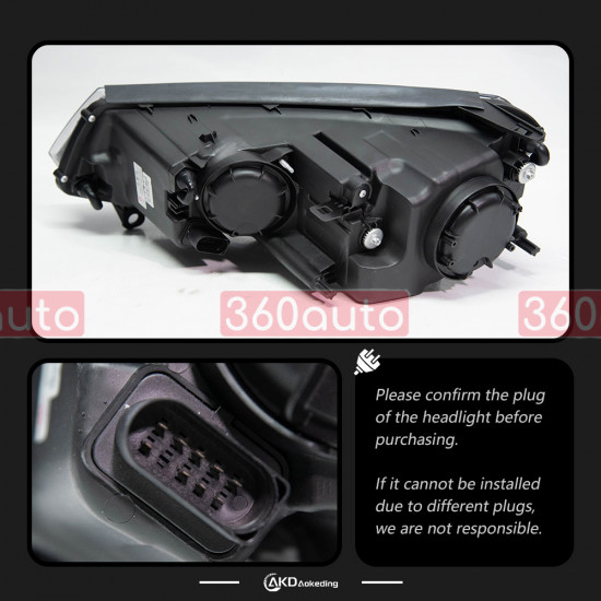 Передние фары на Volkswagen Touareg 2010-2014 Xenon взамен галогена