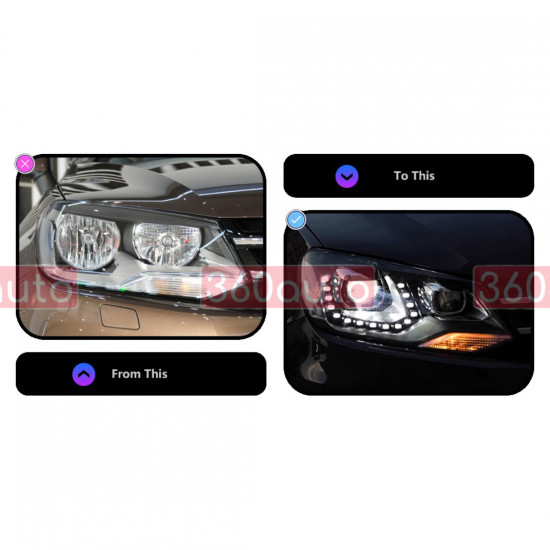 Передние фары на Volkswagen Touareg 2010-2014 Xenon взамен галогена