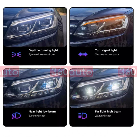 Передние фары на Volkswagen Touareg 2010-2014 TLZ FULL LED 2018 look