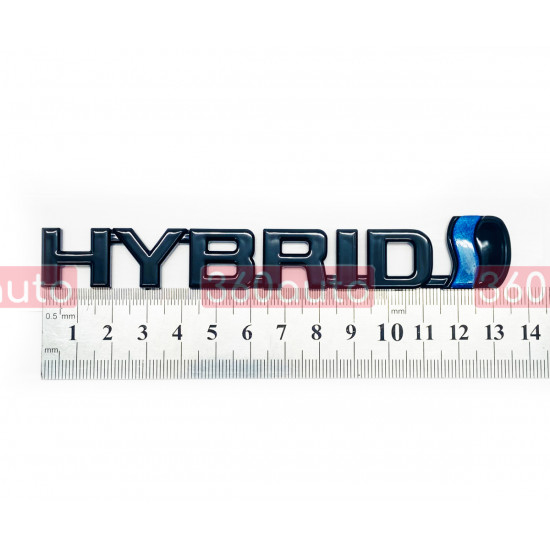 Автологотип шильдик эмблема надпись Toyota Hybrid Black глянец 135мм