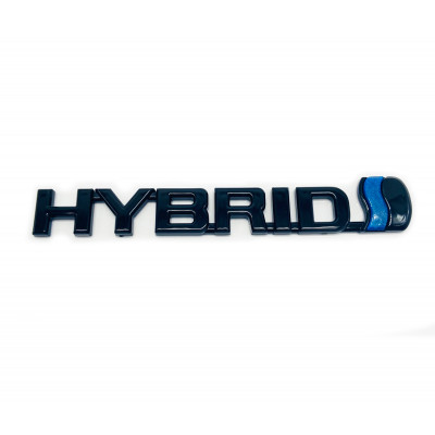 Автологотип емблема напис Toyota Hybrid Black глянець 135мм