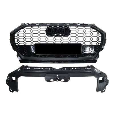 Решетка радиатора Full Black (в стиле RSQ5) V2 на Audi Q5 80A 2020-2023 года