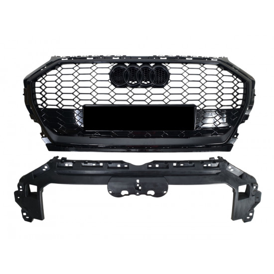 Решетка радиатора Full Black (в стиле RSQ5) V2 на Audi Q5 80A 2020-2023 года