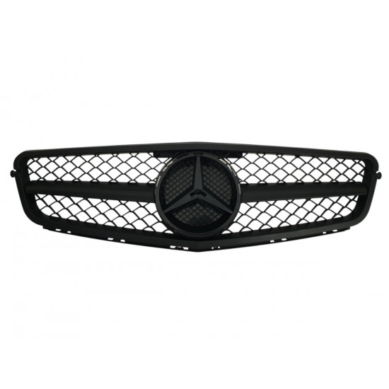 Решетка радиатора SL Flat Black на Mercedes-Benz C-Class W204 2007-2014 года