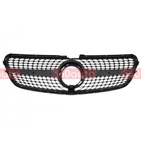 Решетка радиатора (Diamond Black) на Mercedes-Benz V-Class W447 2019-2023 года