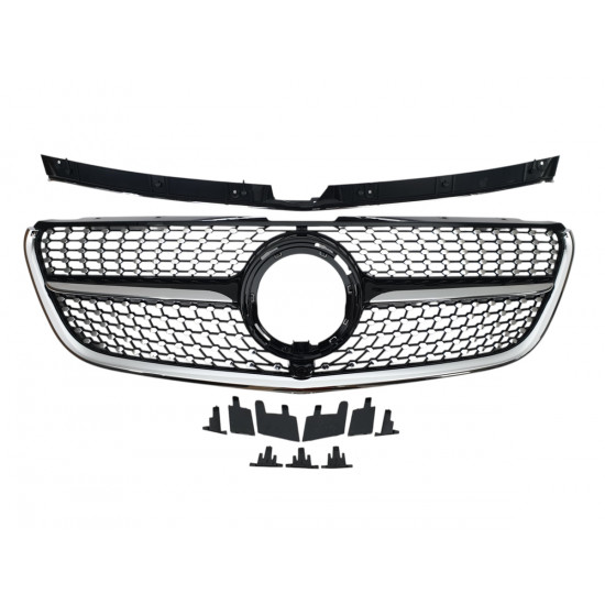 Решетка радиатора (Diamond Black) на Mercedes-Benz VITO-Class W447 2019-2023 года