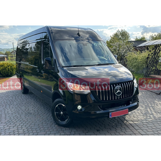 Решетка радиатора (GT Chrome Black) без рамки на Mercedes-Benz SPRINTER W907 2017-2023 года