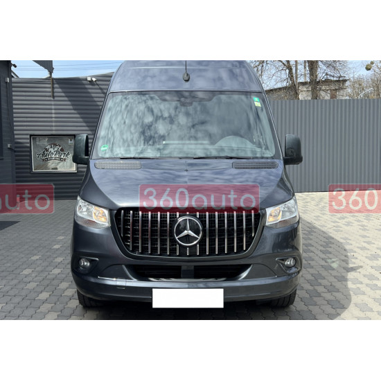 Решетка радиатора (GT Chrome Black) без рамки на Mercedes-Benz SPRINTER W907 2017-2023 года