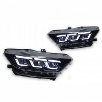 Передние фары на Ford Mustang 2014-2017 Full LED 2024 look черные