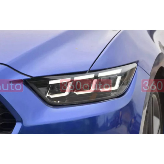 Передние фары на Ford Mustang 2014-2017 Full LED 2024 look черные
