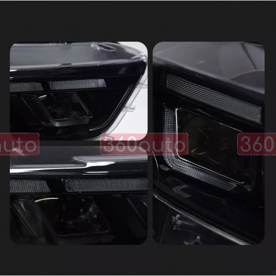 Передние фары на Ford Mustang 2014-2017 Full LED 2024 look черные