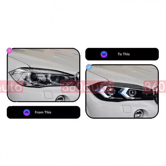 Передние фары на BMW X5 F15 2013-2018 FULL LED стиль G05 2024