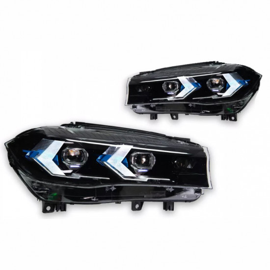 Передние фары на BMW X5 F15 2013-2018 FULL LED стиль G05 2024
