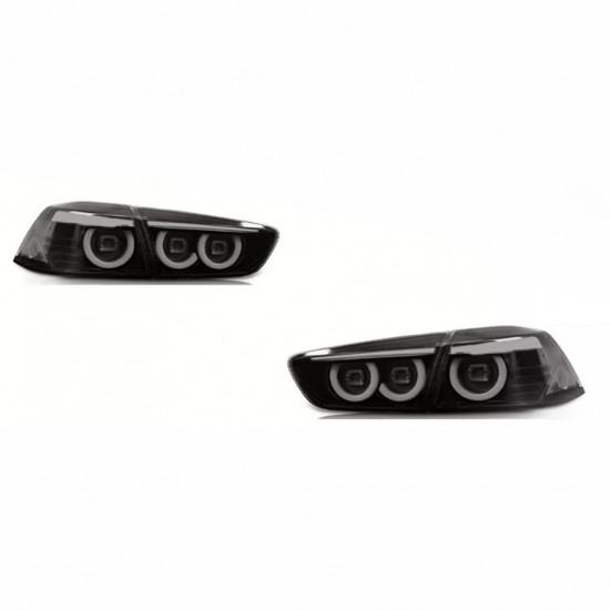 Задние фонари на Mitsubishi Lancer X 2007-2017 LED черный стиль JDM