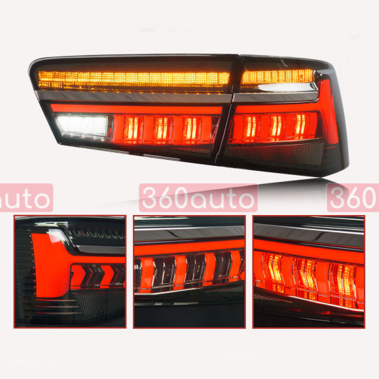 Задние фонари на Audi A6 C7 2011-2015 Sedan Full LED красные