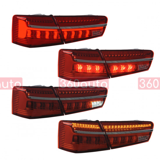 Задние фонари на Audi A6 C7 2011-2015 Sedan Full LED красные