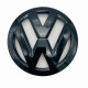 Накладки на эмблему Volkswagen Jetta 2012-2014 черный глянец на радиаторную решетку + на крышку багажника