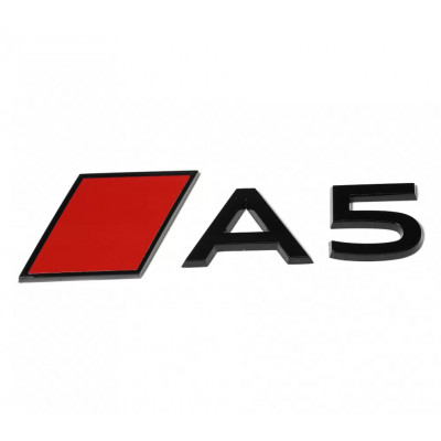 Автологотип емблема напис Audi A5 Tuning Exclusive Black Edition на кришку багажника з ромбом