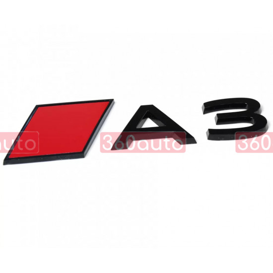 Автологотип эмблема надпись Audi A3 Tuning Exclusive Black Edition на кришку багажника с ромбом
